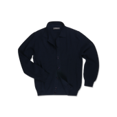 Polo Collar Cardigan in Dark Navy Piquet