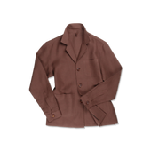 Painters Jacket in Chocolate Brown Linen