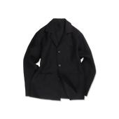 Painters Jacket in Black Linen
