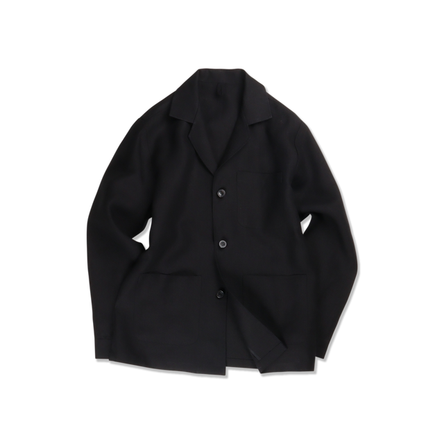 Painters Jacket in Black Linen