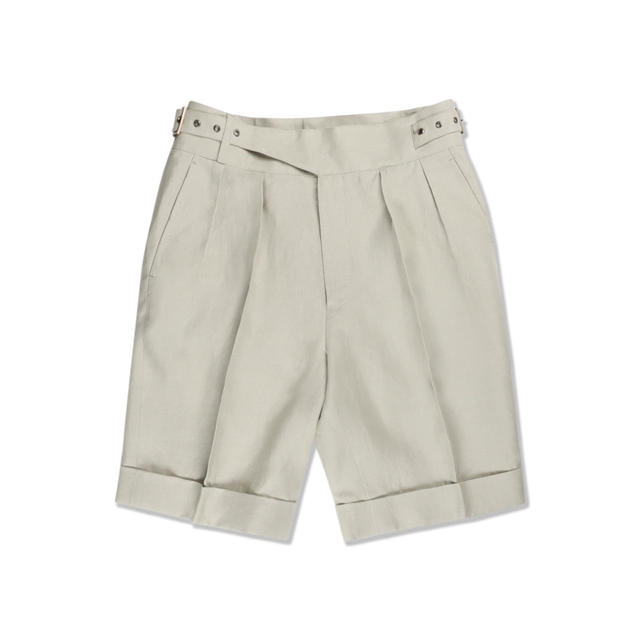 Gurkha Shorts in Sage Green Linen
