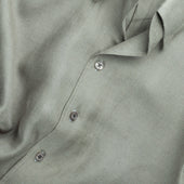 One Piece Collar Shirt In Green Linen