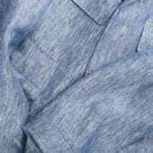 Safari Jacket In Denim Blue Linen