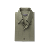 One Piece Collar Shirt in Green Linen