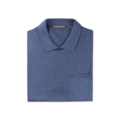 Polo In Blue Cotton Cashmere