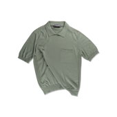 Polo in Olive Green Cotton Cashmere