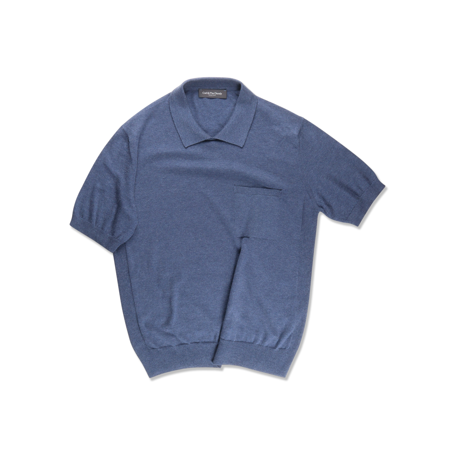 Polo In Blue Cotton Cashmere