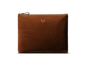 Suede Flight Pouch - Tobacco Brown