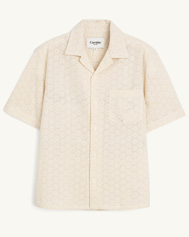 Floral Eyelet SS - Natural