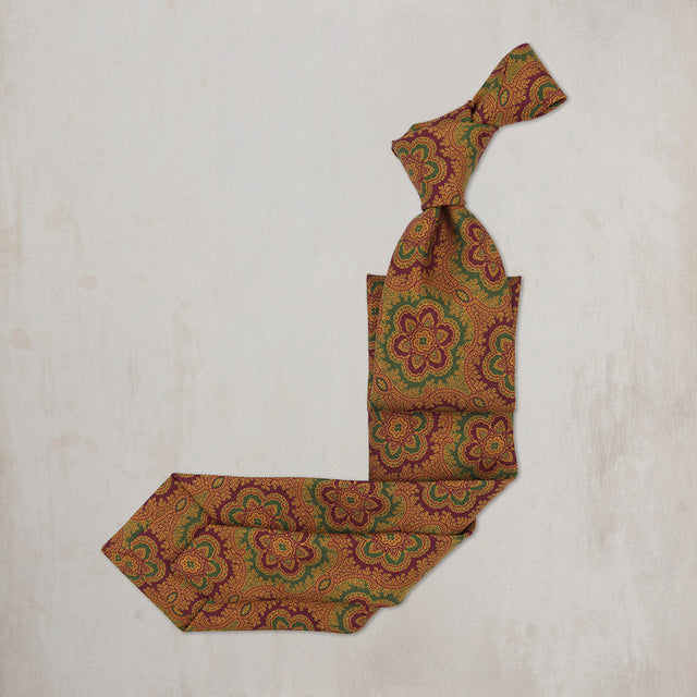 Floral Paisley Silk Tie in Dark Red