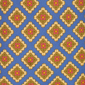 Floral Square Silk Tie in Blue