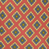 Floral Square Silk Tie in Coral