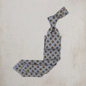 Floral Square Silk Tie in Sky