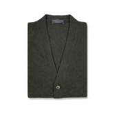 Cashmere Sleeveless Cardigan In Green