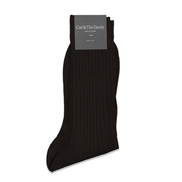 Formal Short Socks in Brown Cotton