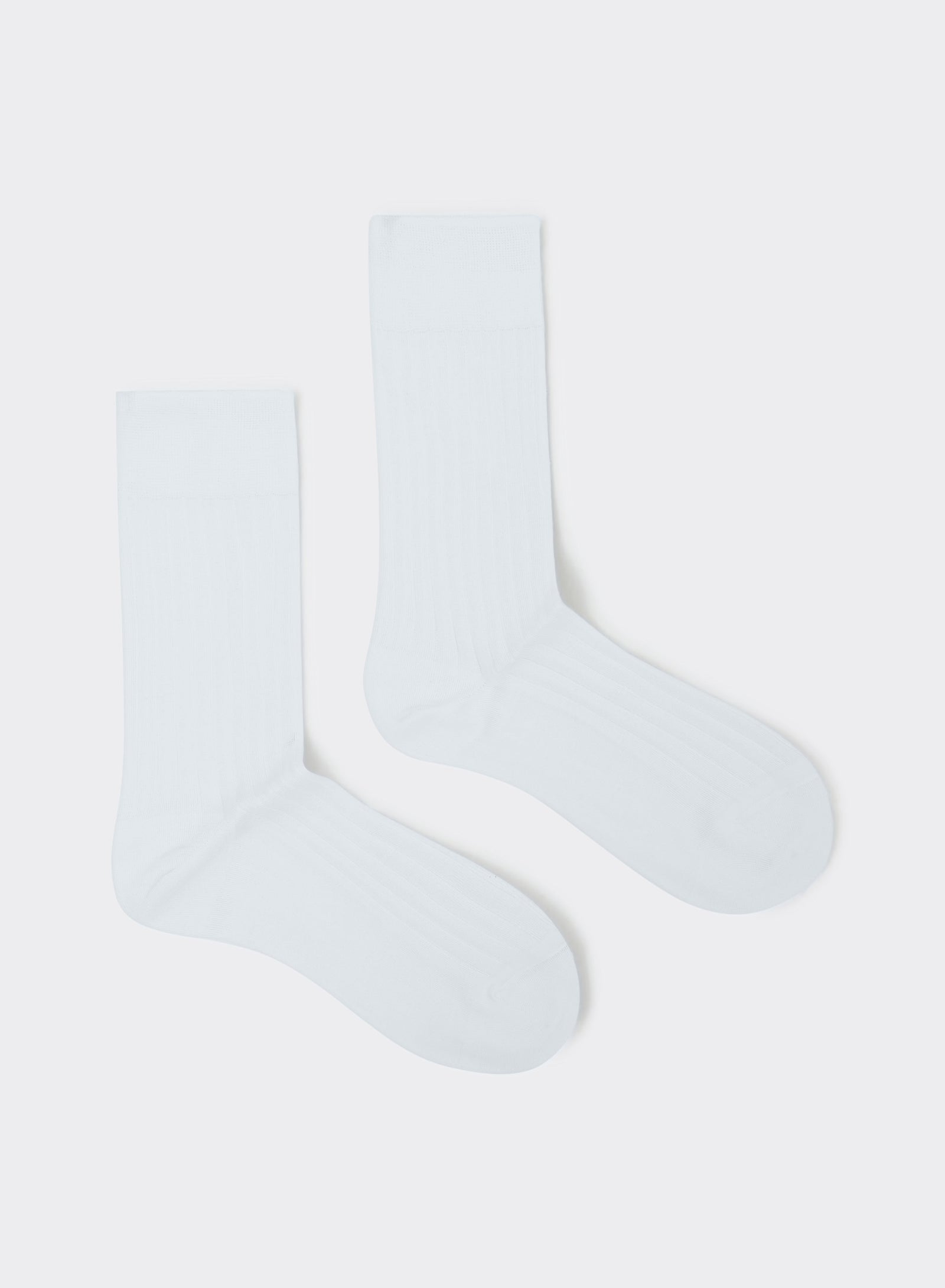 Loafer Dress Ribbed Socks | 100% Cotton | White