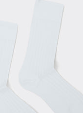 Loafer Dress Ribbed Socks | 100% Cotton | White