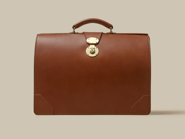 Frame Top Briefcase Light Brown