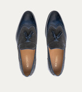Wingtip Tassel Loafer Antique Grey Suede