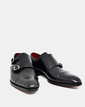 Black Double Monk Strap Dress Shoe - Louvre