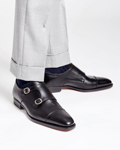 Black Double Monk Strap Dress Shoe - Louvre