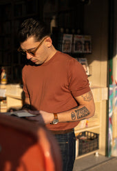 Men S Cotton Knitted Crew Neck T Shirt