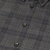 Button Down Shirt In Deadstock Grey Microcheck Wool