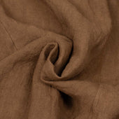 Drawstring Pleated Trousers In Persimmon Dyed Linen Herringbone