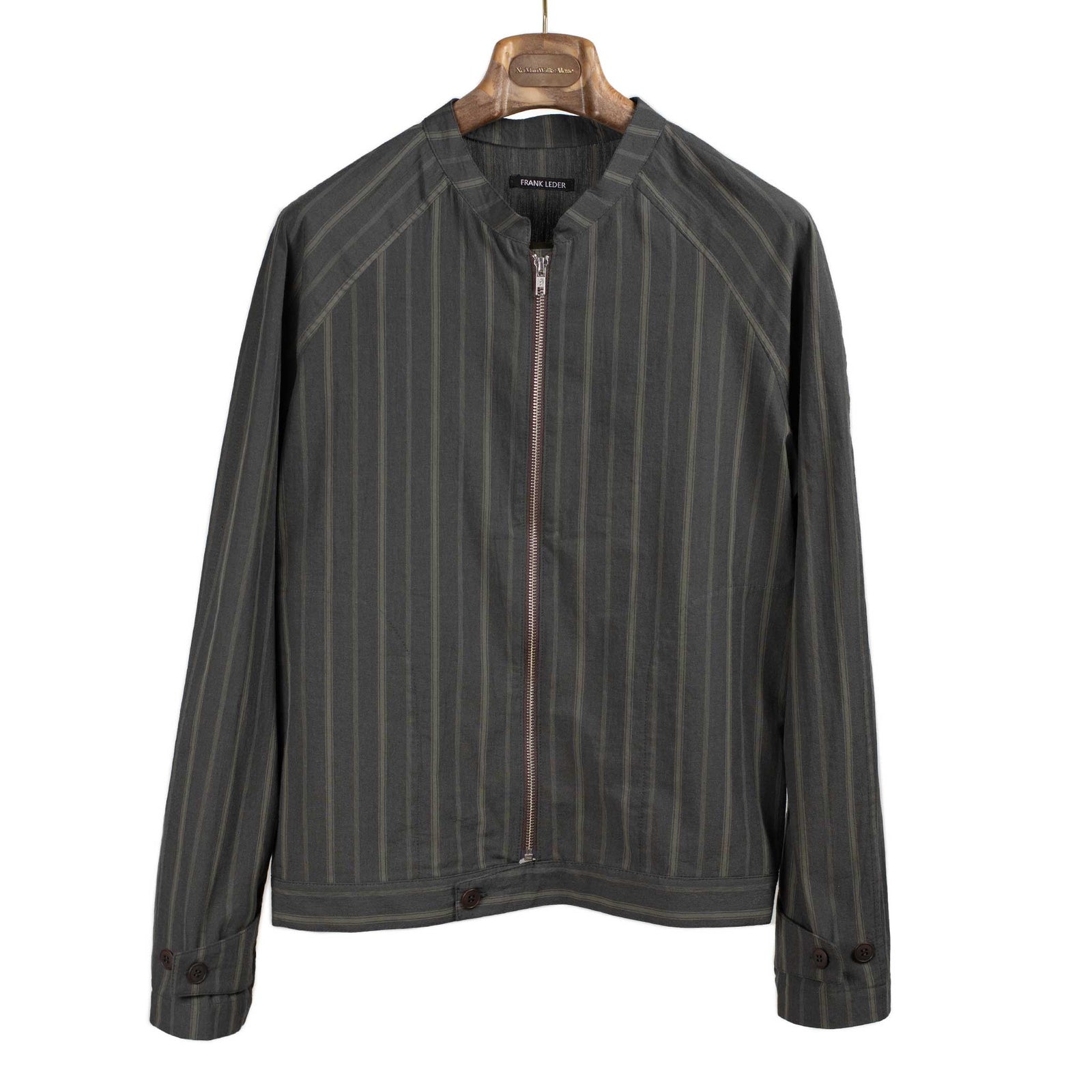 Raglan Zip Blouson In Stripe Organic Washed Cotton