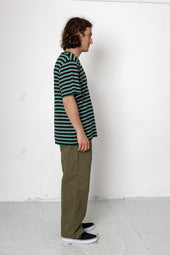Drawcord Loose Trousers Dark Seersucker