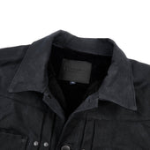 Riders Jacket Heavy Waxed Canvas Black Alpaca