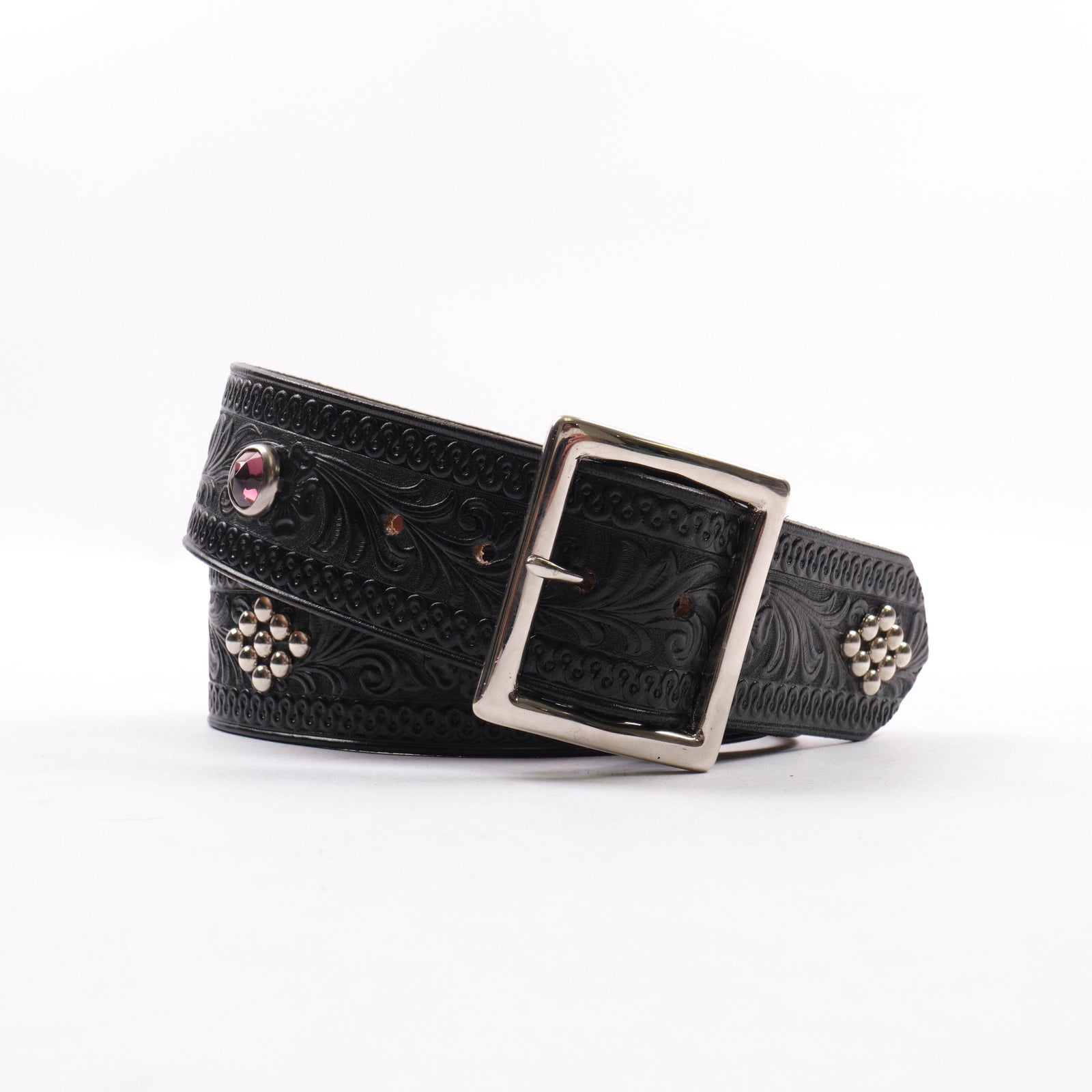 Codina Leather No 1093 Diamond Jewel Belt 1 3 4