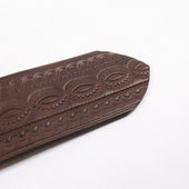 Codina Leather Nos Vintage Brass Buckle Embossed Belt Brown