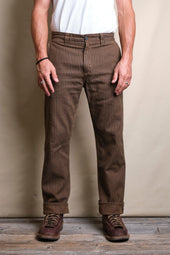 Deck Pant Brown Herringbone Dobby