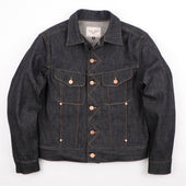 High Low Denim Jacket Broken Twill