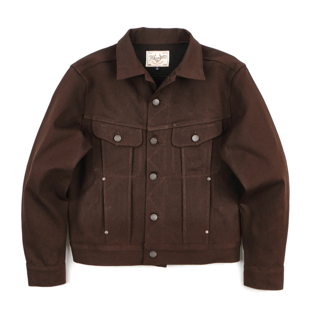 High Low 15 Ounce Dark Brown Denim Jacket