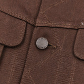 High Low 15 Ounce Dark Brown Denim Jacket