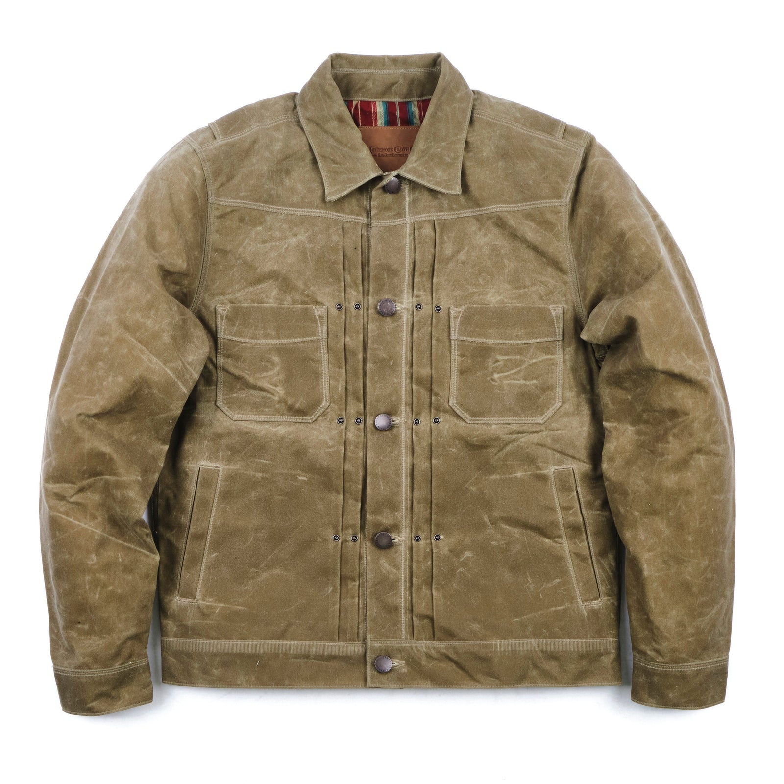 Riders Jacket Waxed Canvas Tobacco Red Interior
