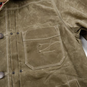 Riders Jacket Waxed Canvas Tobacco Red Interior