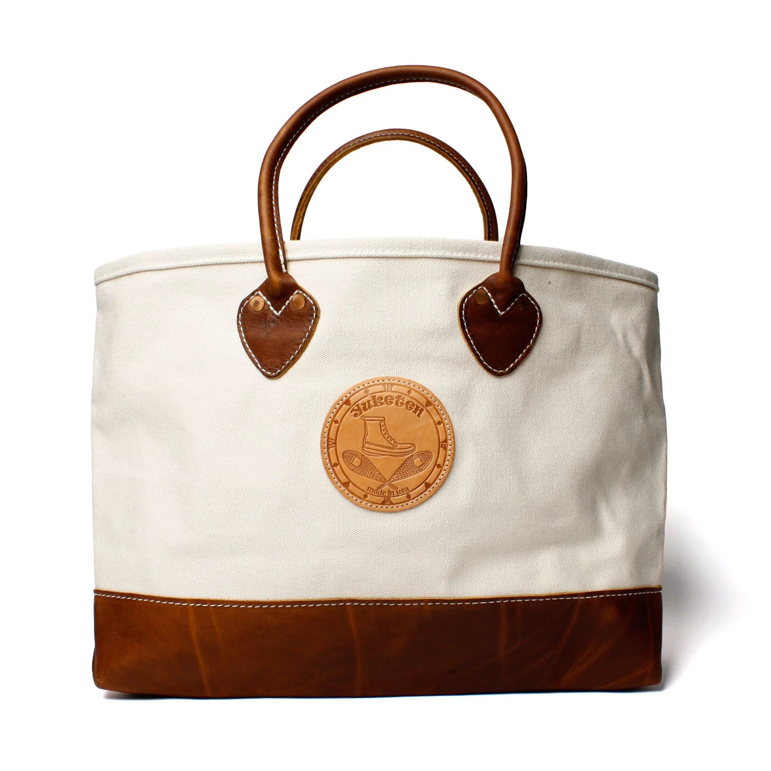Canvas Tote Natural Canvas X Brown Leather Yuketen