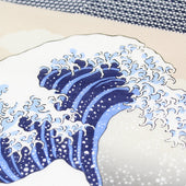 Ukiyo-e Cotton Handkerchief - Navy