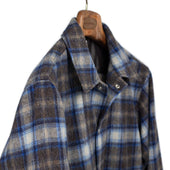 Cpo Jacket In And Brown Plaid Brushed Wool And Alpaca Flannel