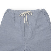 Drawstring Trousers In Stripe Cotton And Linen Seersucker