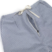 Drawstring Trousers In Stripe Cotton And Linen Seersucker