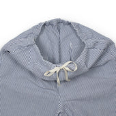 Drawstring Trousers In Stripe Cotton And Linen Seersucker