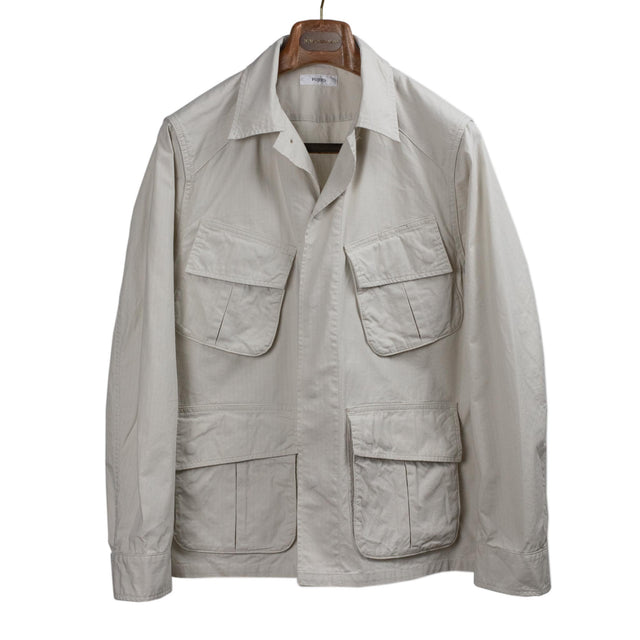 Jungle jacket in ecru cotton ripstop