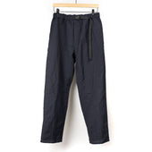 N.O.UN belted easy pants in dark navy lightweight linen and wool