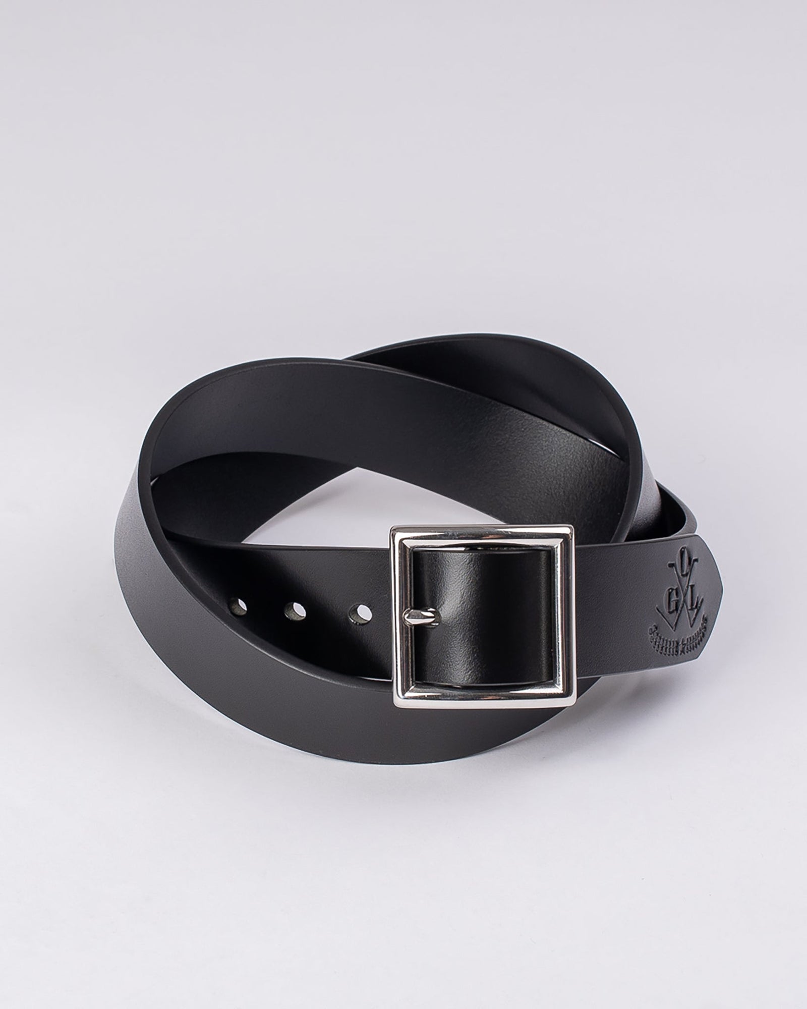 OGL Vintage Buckle Leather Belt - Black