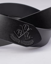 OGL Vintage Buckle Leather Belt - Black