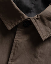 FULL RAGLAN BAL COAT - MIRKWOOD BROWN WATER-REPELLENT BEESWAX COATED COTTON / NYLON